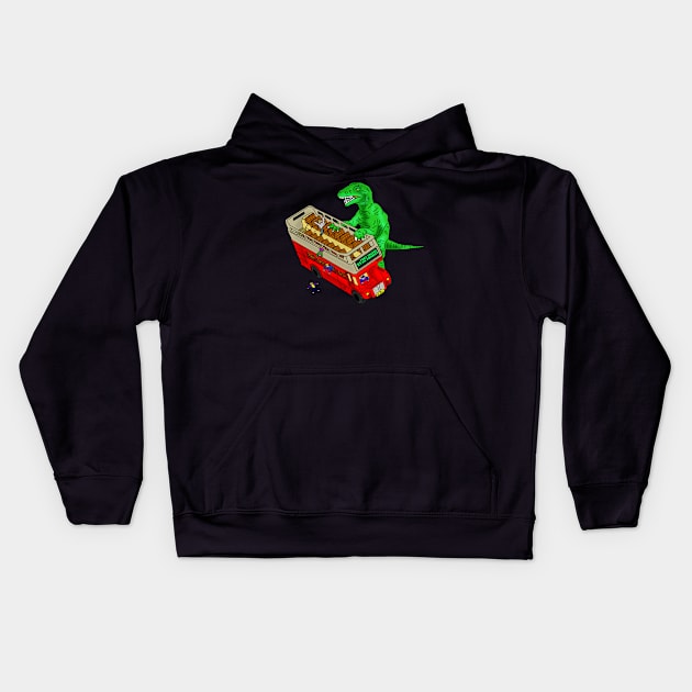 Dino Attack! Kids Hoodie by SimplyMrHill